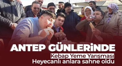 Kebabı en hızlı yiyen altın değerindeki baklavayı kaptı