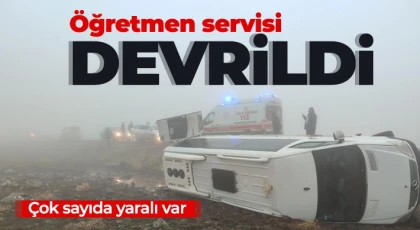 Öğretmen servisi devrildi: Çok sayıda yaralı var