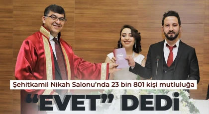 Şehitkamil Nikah Salonu’nda 23 bin 801 kişi mutluluğa “evet” dedi