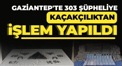Gaziantep'te 303 şüpheliye kaçakçılıktan işlem yapıldı