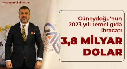 Güneydoğu'nun 2023 yılı temel gıda ihracatı 3,8 milyar dolar