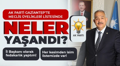 AK Parti Gaziantep’te meclis üyelikleri listesinde neler yaşandı? 