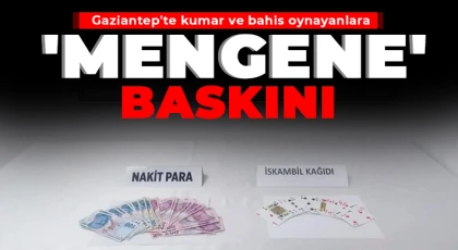 Gaziantep'te kumar ve bahis oynayanlara 'mengene' baskını