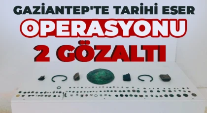 Gaziantep'te tarihi eser operasyonu: 2 gözaltı