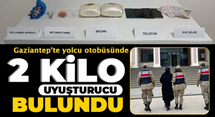 Gaziantep’te yolcu otobüsünde 2 kilo uyuşturucu bulundu