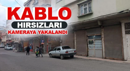 Kablo hırsızları kameraya yakalandı