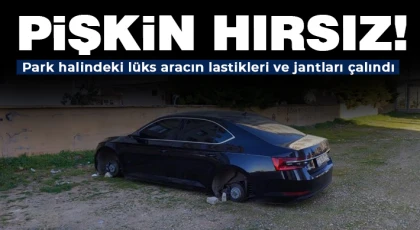  Park halindeki lüks aracın lastikleri ve jantları çalındı