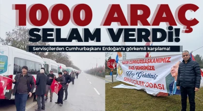 Servisçilerden Cumhurbaşkanı Erdoğan’a görkemli karşılama!