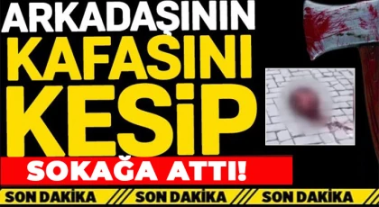 Vahşet! Arkadaşının kafasını kesip sokağa attı