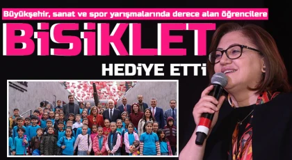 Büyükşehir, sanat ve spor yarışmalarında derece alan öğrencilere bisiklet hediye etti