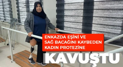  Eşini ve bacağını kaybeden kadına çocukları ve protezi umut oldu