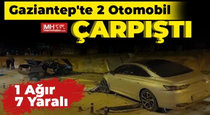 Gaziantep'te 2 otomobil çarpıştı: 7 yaralı