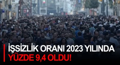 İşsizlik oranı 2023 yılında yüzde 9,4 oldu