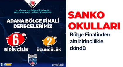  SANKO Okulları Bölge Finalinden altı birincilikle döndü