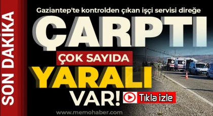 Serviste sıkışan bir işçi dakikalar süren çalışmanın ardından kurtarıldı