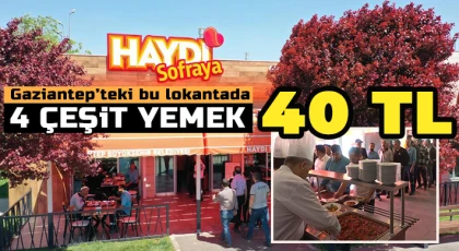 Gastronomi kenti Gaziantep'te 40 TL'ye menü yemek hizmeti