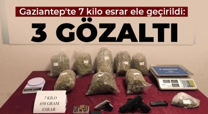 Gaziantep'te 7 kilo esrar ele geçirildi: 3 gözaltı