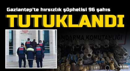 Gaziantep'te hırsızlık şüphelisi 96 şahıs tutuklandı