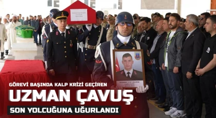 Görevi başında kalp krizi geçiren uzman çavuş son yolcuğuna uğurlandı