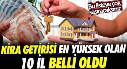 Kira getirisi en yüksek olan 10 il belli oldu