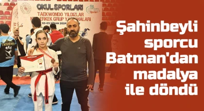 Şahinbeyli sporcu Batman'dan madalya ile döndü
