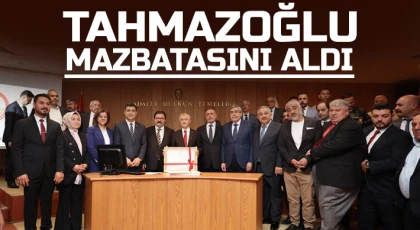 Tahmazoğlu mazbatasını aldı