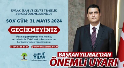 Başkan Yılmaz’dan önemli uyarı