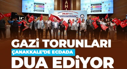 Gazi torunları Çanakkale’de ecdada dua ediyor