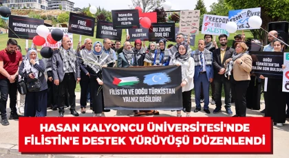 Hasan Kalyoncu Üniversitesi'nde Filistin'e destek yürüyüşü düzenlendi