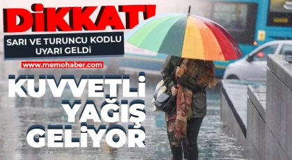Sarı ve turuncu kodlu uyarı geldi: Kuvvetli yağış geliyor