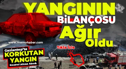 Yangında araçlar kullanılamaz hale geldi