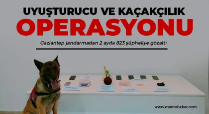 Gaziantep jandarmadan 2 ayda 823 şüpheliye gözaltı