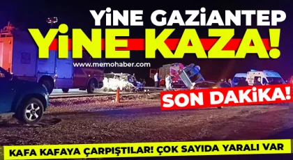 Gaziantep'te 2 araç kafa kafaya çarpıştı! Çok sayıda yaralı var