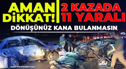 Gaziantep'te 2 ayrı kaza: 11 yaralı