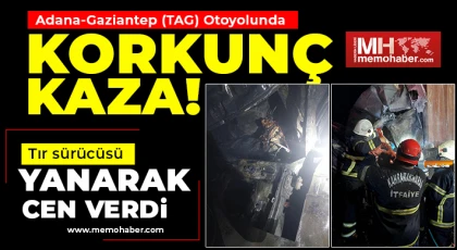 Gaziantep'te iki tır çarpıştı! Tır sürücüsü yanarak hayatını kaybetti