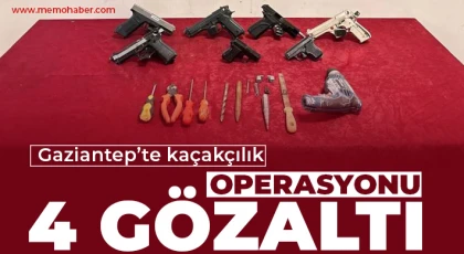 Gaziantep’te kaçakçılık operasyonu: 4 gözaltı