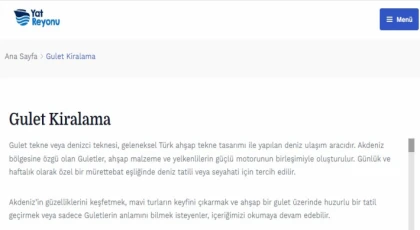 Gulet Teknelerinin Özellikleri