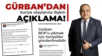 Gürban’dan Suriye olaylarına ilişkin açıklama 