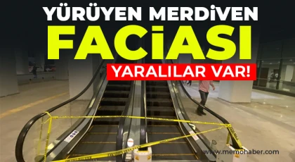 Havalimanında yürüyen merdiven durdu, vatandaşlar birbirinin üstüne düştü