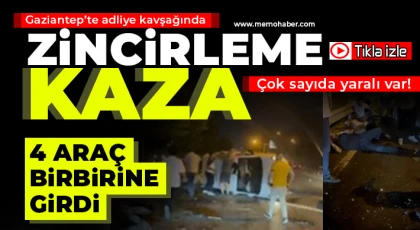 Adliye kavşağında zincirleme kaza! Yaralılar yola savruldu 