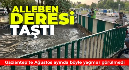 Gaziantep'te cadde ve sokakları sel bastı