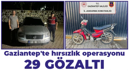 Gaziantep'te hırsızlık operasyonu: 29 gözaltı