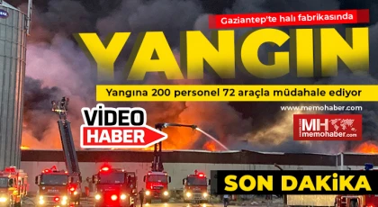 Gaziantep'te ünlü halı fabrikasında korkunç yangın!