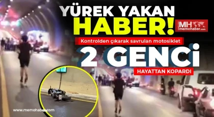 Kontrolden çıkarak savrulan motosiklet 2 genci hayattan kopardı