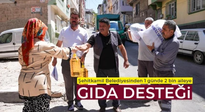 Şehitkamil Belediyesinden 1 günde 2 bin aileye gıda desteği