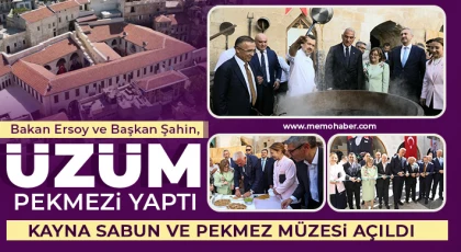 Bakan Ersoy ve Başkan Şahin, üzüm pekmezi yaptı