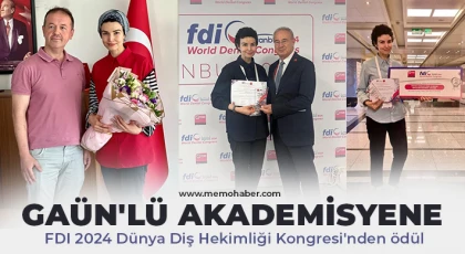GAÜN'lü akademisyene FDI 2024 Dünya Diş Hekimliği Kongresi'nden ödül