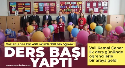 Gaziantep'te bin 490 okulda 750 bin öğrenci ders başı yaptı