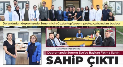 Depremzede Senem Ece'ye Başkan Fatma Şahin sahip çıktı