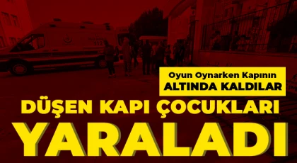 Düşen kapı çocukları yaraladı